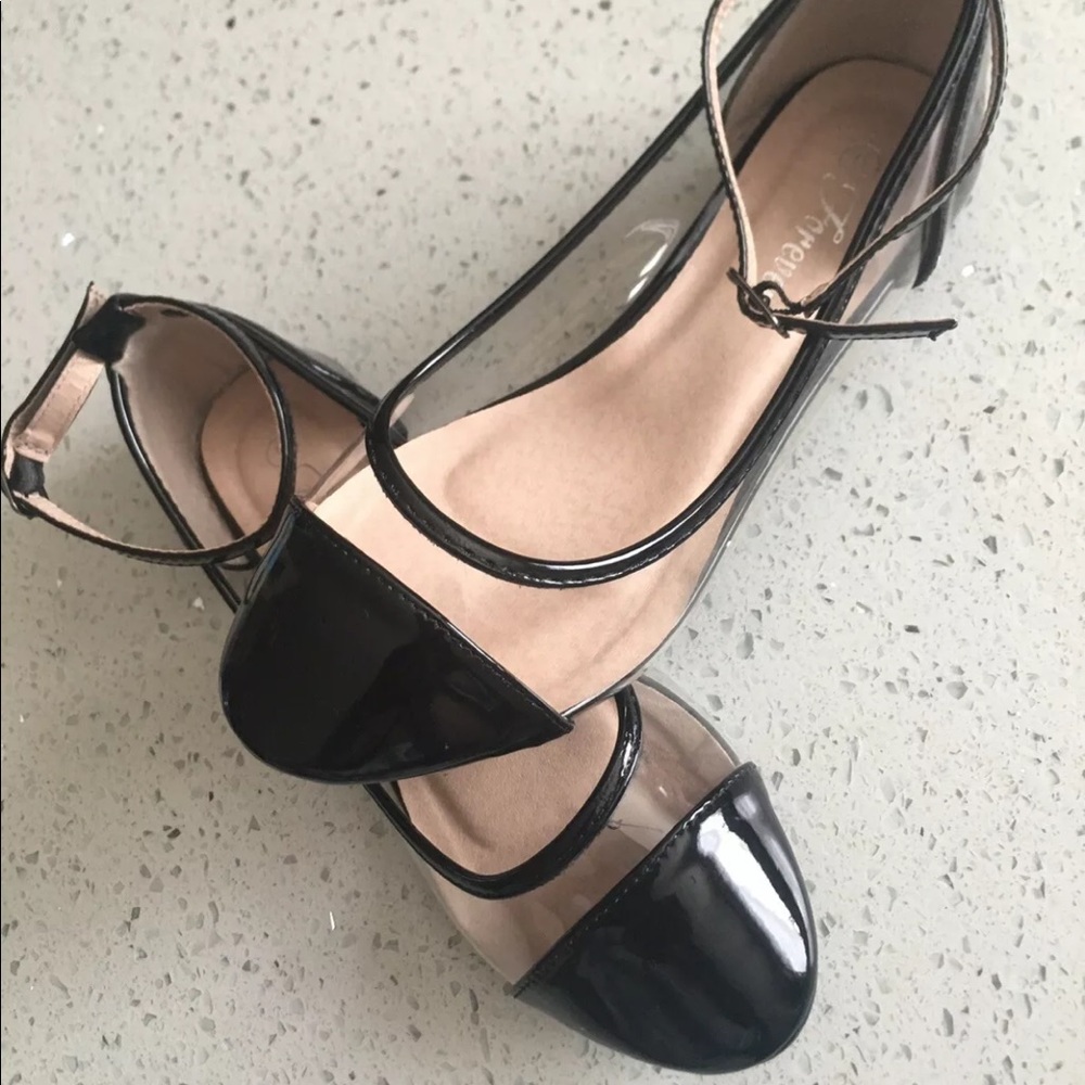 clear Ballet flat Sandals With Strap Size 6 Womens